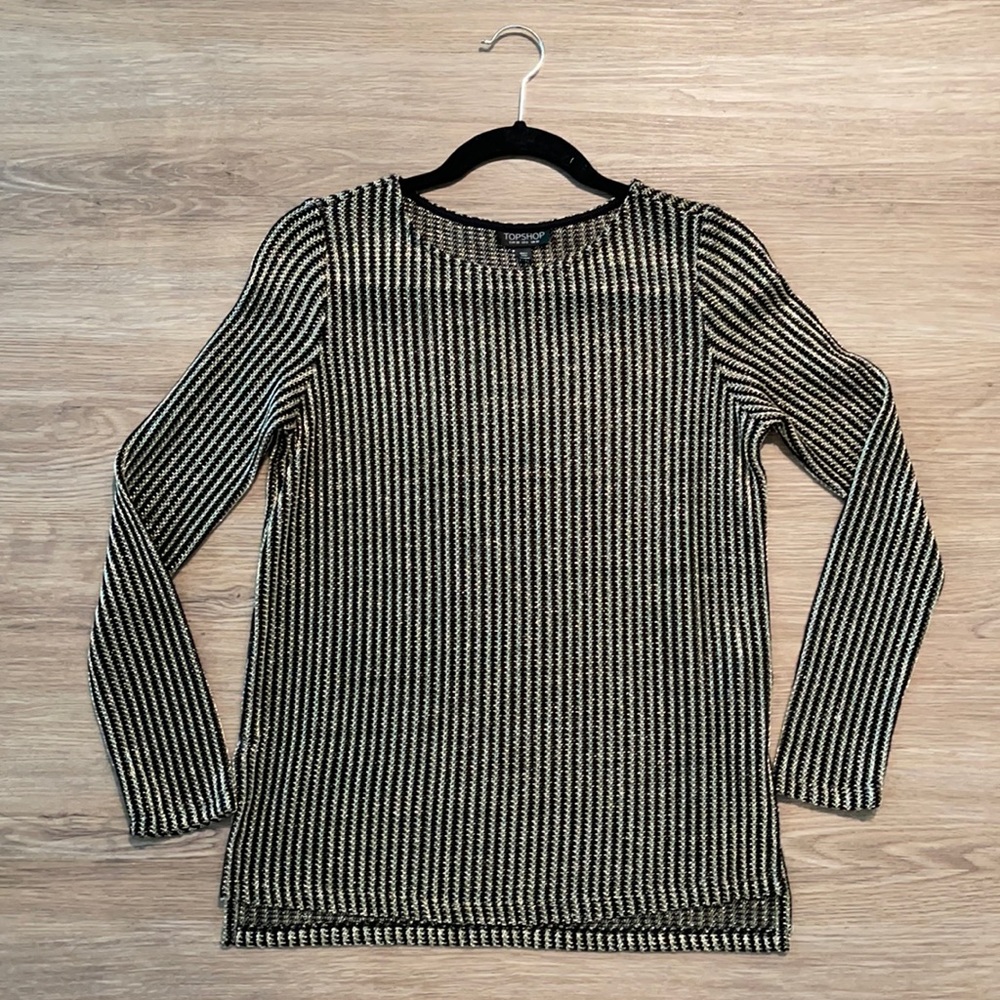 Topshop Black and Gold Top